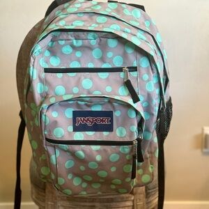 Jansport Gray w/Teal Polka Dots Backpack